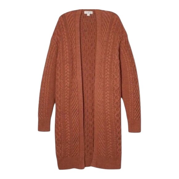 Nili Lotan x Target Heavyweight Cableknit Open Duster Cardigan Cozy Women's 1X - Picture 2 of 10